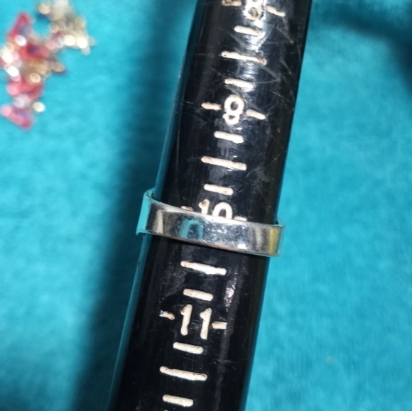 Silvertone Multicolor Colorful Ring Intricate Design - Picture 3 of 5